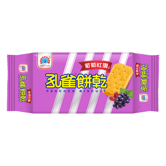 【孔雀】孔雀餅乾-葡萄紅棗 84g