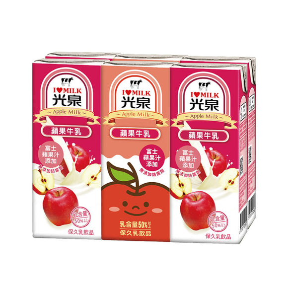 【光泉】 蘋果牛奶 200ml (24入/箱) -限購1箱