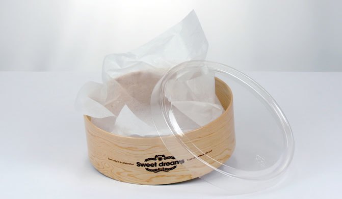 18cm 起司蛋糕 乳酪盒 (附棉紙) 木紋透明開窗