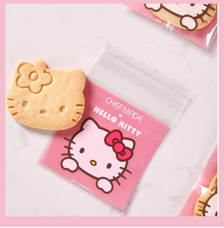 【正版授權】KT7074學廚Hello Kitty 曲奇餅乾糖果自封袋 50pcs